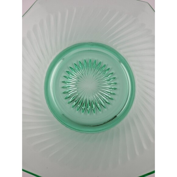 Uranium Glass - Vintage Imperial Green Twisted Optic 10" Handled Serving Bowl - Picture 15 of 16